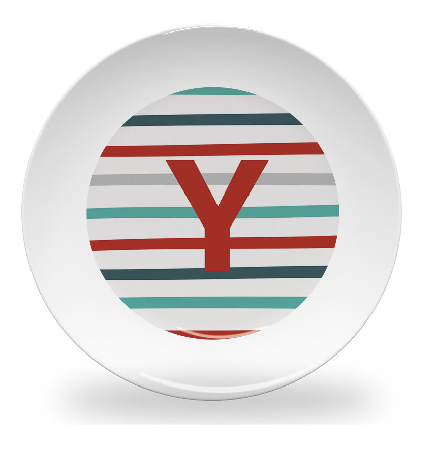 plate - my design - pinstripe alphabet