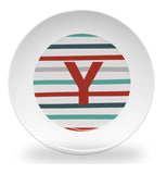 plate - my design - pinstripe alphabet