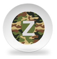 plate - my design - alphabet green camouflage