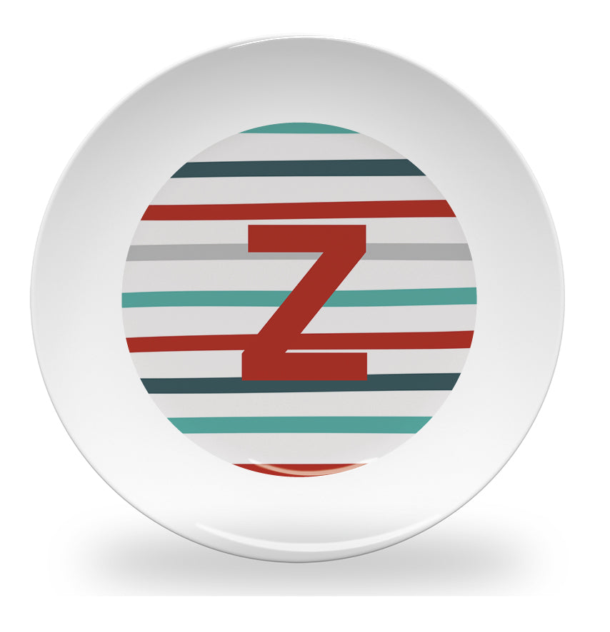 plate - my design - pinstripe alphabet