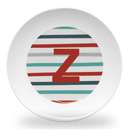 plate - my design - pinstripe alphabet