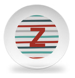 plate - my design - pinstripe alphabet