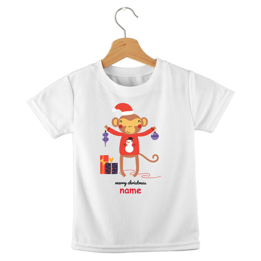 Personalized kids birthday t-shirt – merry Christmas animals design | myartworkplate.com