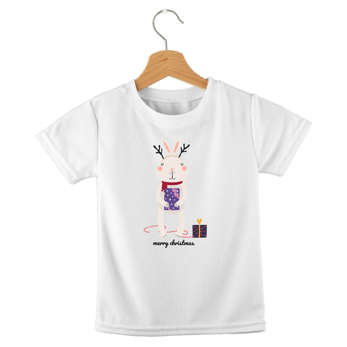 Personalized kids birthday t-shirt – merry Christmas animals design | myartworkplate.com – lifestyle shot
