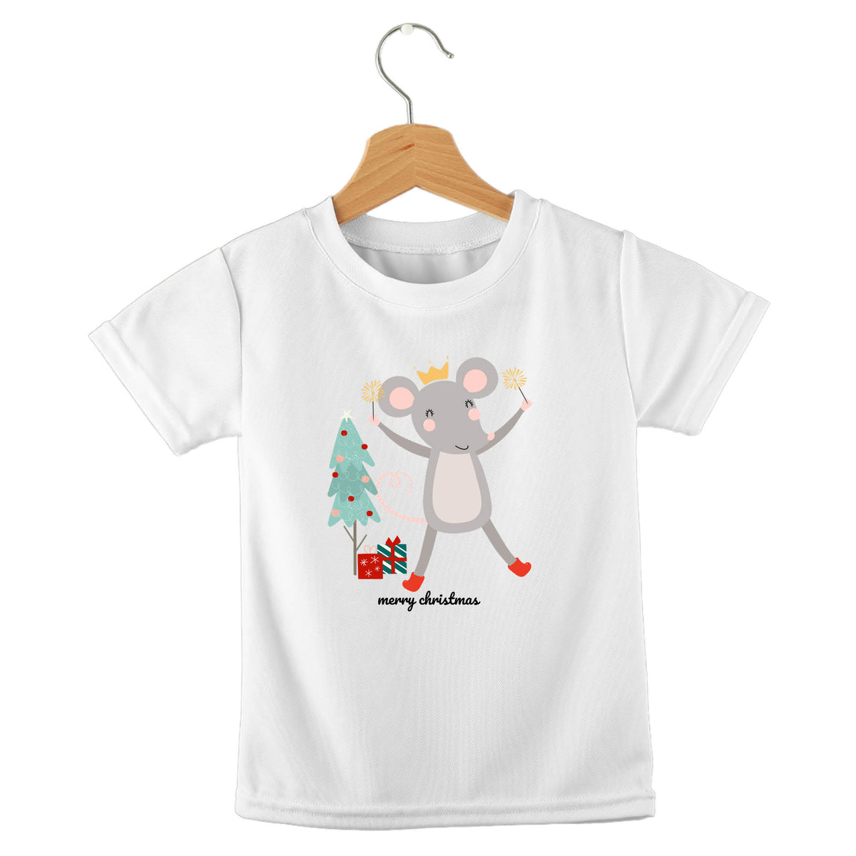 Personalized kids birthday t-shirt – merry Christmas animals design | myartworkplate.com – colour options