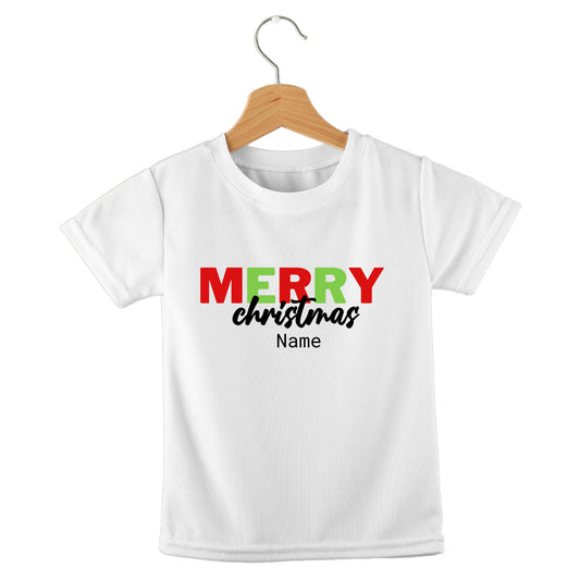 Personalized kids birthday t-shirt – merry Christmas festive design | myartworkplate.com