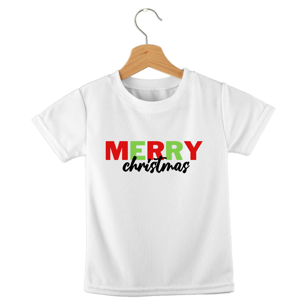 Personalized kids birthday t-shirt – merry Christmas festive design | myartworkplate.com – front view