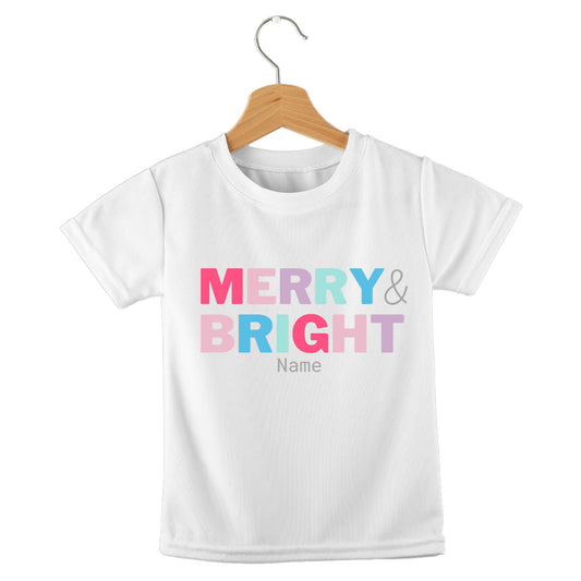 Personalized kids birthday t-shirt – merry and bright Christmas design | myartworkplate.com