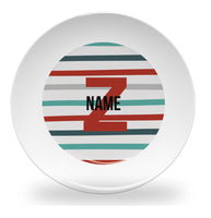 plate - my design - pinstripe alphabet