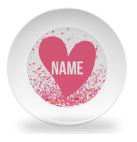 plate - my design - pink confetti heart