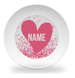 plate - my design - pink confetti heart