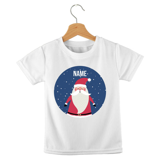 Personalized kids birthday t-shirt – Santa in the snow Christmas design | myartworkplate.com
