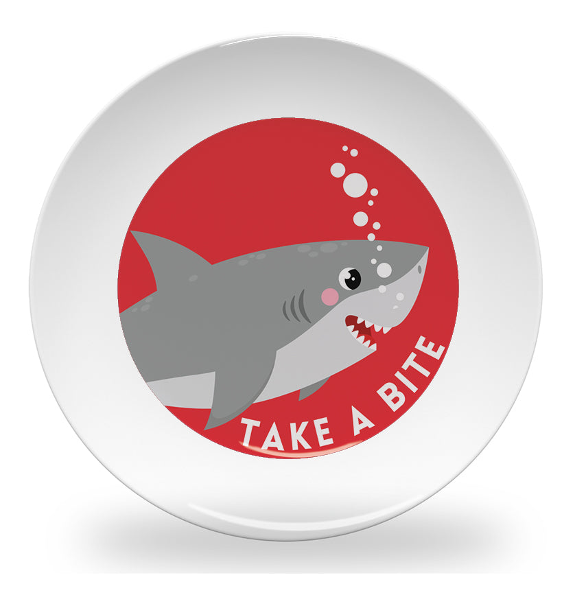 Personalized kids plate – take a bite fun kids design | myartworkplate.com – lifestyle shot