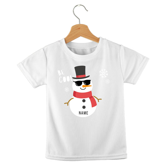 Personalized kids birthday t-shirt – snowman Christmas design | myartworkplate.com