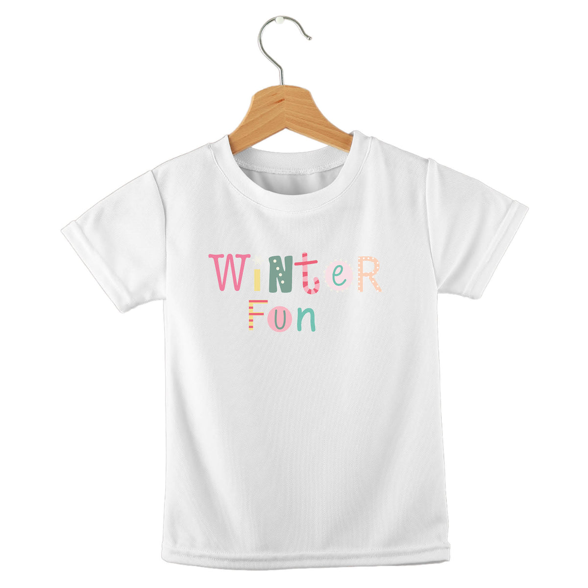 Personalized kids birthday t-shirt – winter fun Christmas design | myartworkplate.com – side angle