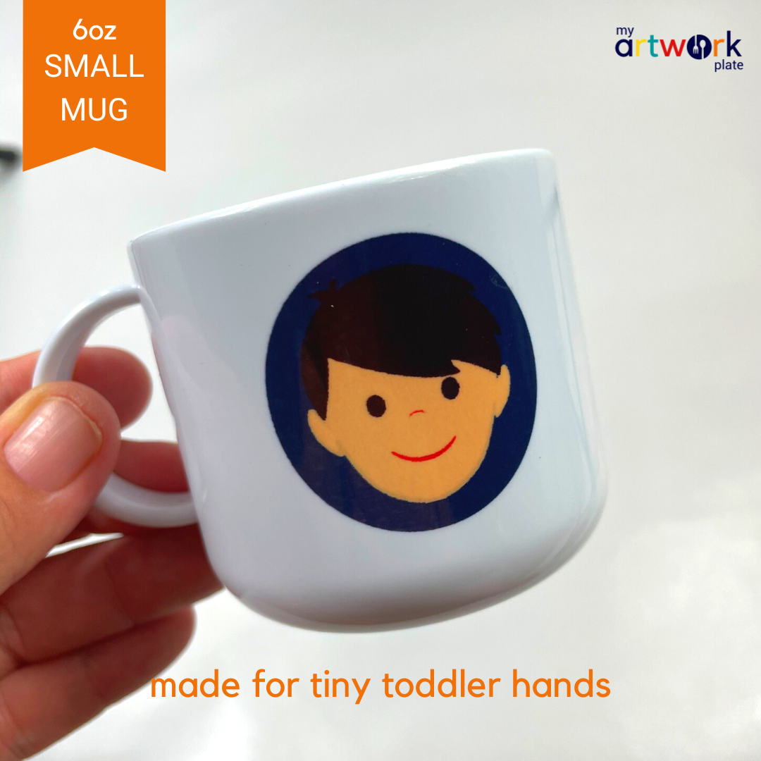 Personalized 11oz kids mug – fun animal face – choose your favourite animal | myartworkplate.com – name example