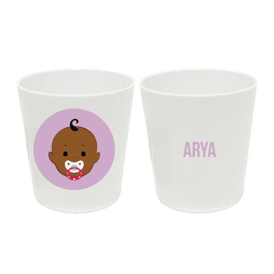Personalized 8oz kids cup – personalised baby face with custom name | myartworkplate.com