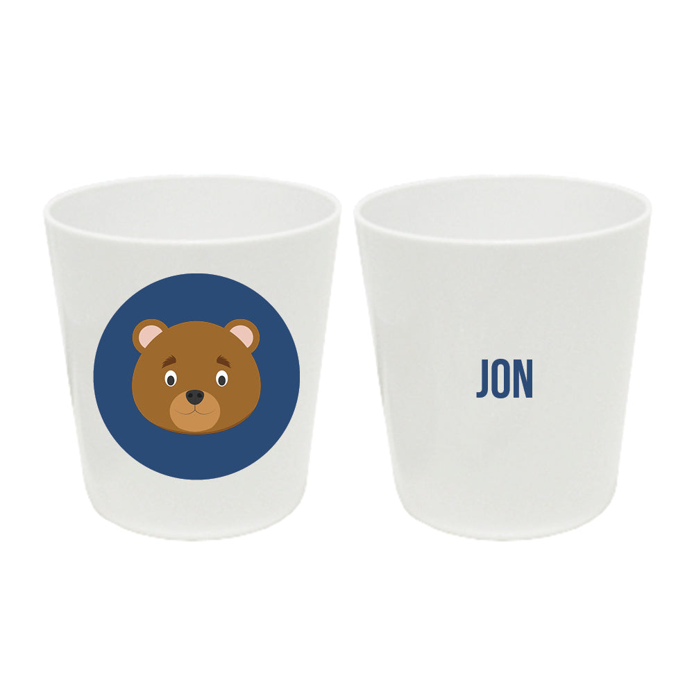 Personalized 8oz kids cup – fun animal face – choose your favourite animal | myartworkplate.com – lifestyle shot