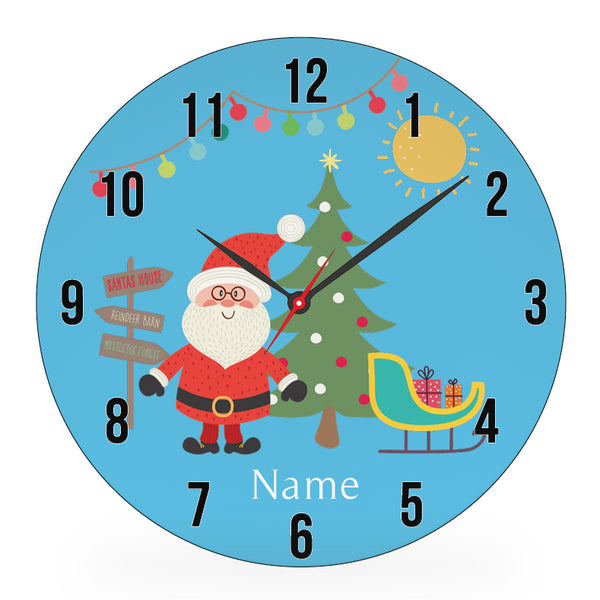 clock - my design - santas sleigh - blue