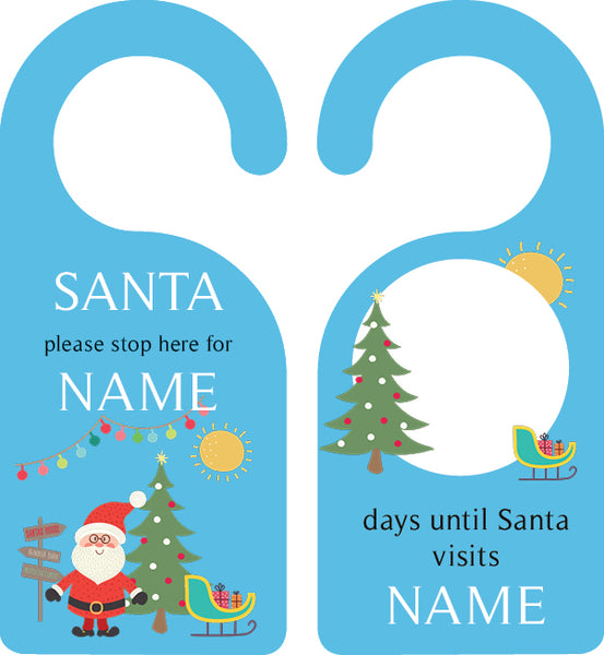 door hanger - my design - santas sleigh - blue