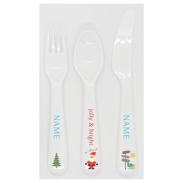 utensils - my design - santas sleigh - blue