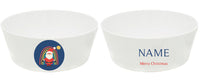 bowl - my design - rainbow santa - blue