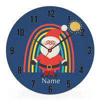 clock - my design - rainbow santa - blue