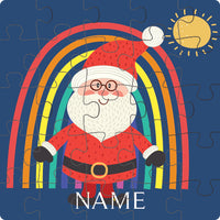 puzzle - my design - rainbow santa - blue