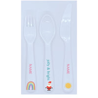 utensils - my design - rainbow santa - pink