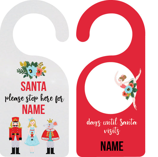 Personalized kids door hanger – Christmas nutcracker design | myartworkplate.com