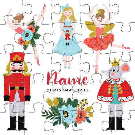 Personalized 25-piece kids jigsaw puzzle – Christmas nutcracker design | myartworkplate.com