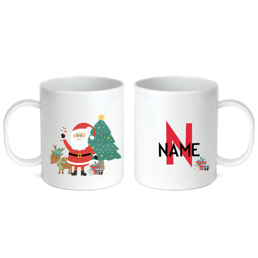 Personalized 11oz kids mug – family Christmas festive design | myartworkplate.com