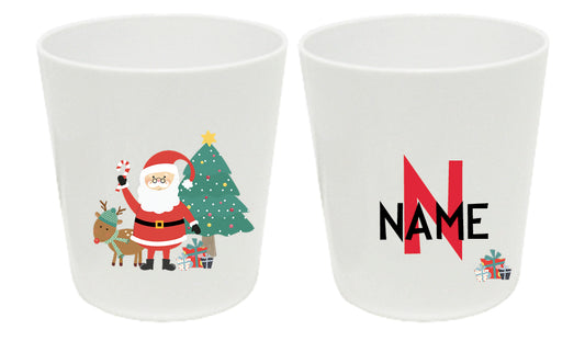 Personalized 8oz kids cup – family Christmas festive design | myartworkplate.com