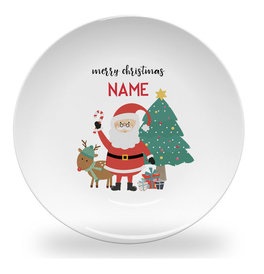 Personalized kids plate – family Christmas festive design | myartworkplate.com