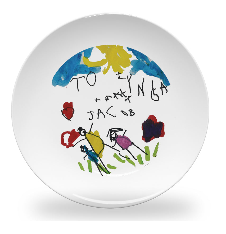 Personalized kids plate – custom kids artwork or drawing upload | myartworkplate.com