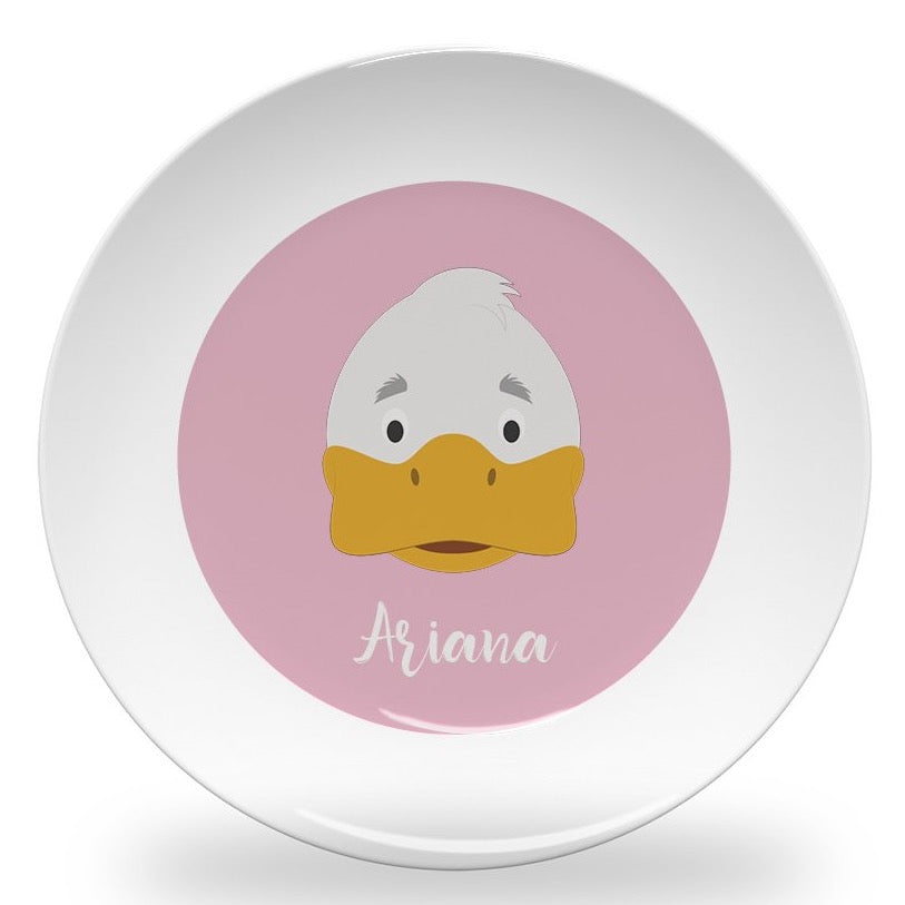 Personalized kids plate – fun animal face – choose your favourite animal | myartworkplate.com – detail close-up