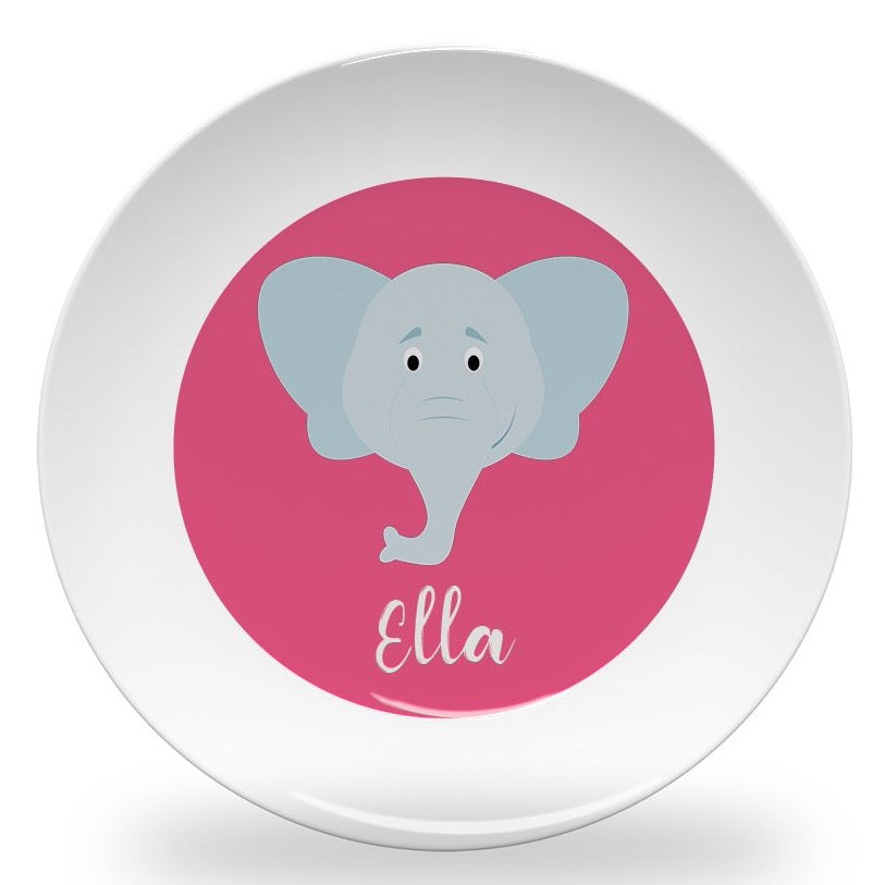 Personalized kids plate – fun animal face – choose your favourite animal | myartworkplate.com – side angle