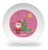 plate - my design - santas sleigh - pink