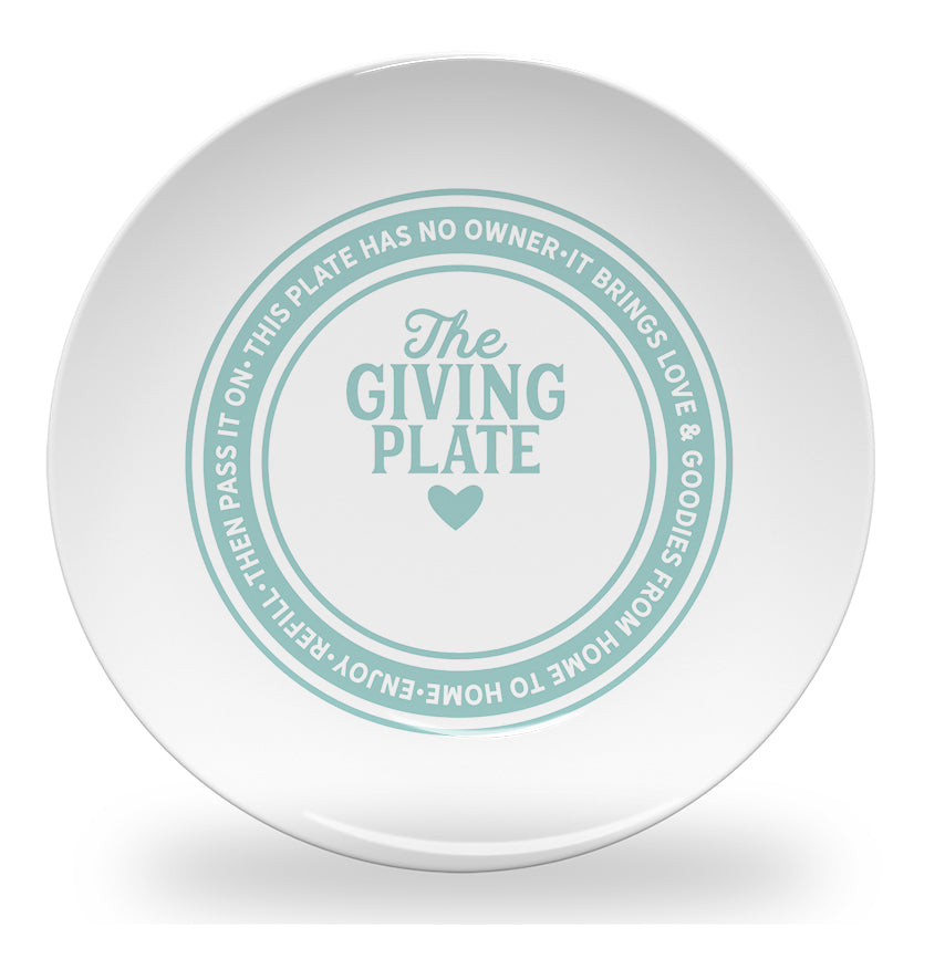 Personalized kids plate – giving plate keep giving design | myartworkplate.com – front view