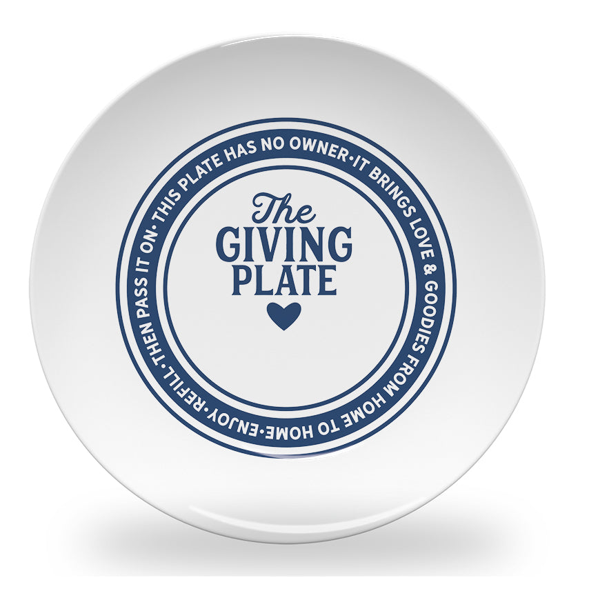 Personalized kids plate – giving plate keep giving design | myartworkplate.com – side angle