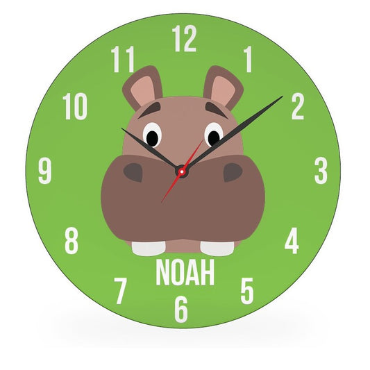Personalized kids wall clock – fun animal face – choose your favourite animal | myartworkplate.com