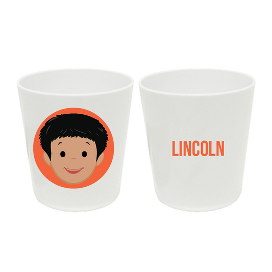Personalized 8oz kids cup – personalised boy face with custom name | myartworkplate.com