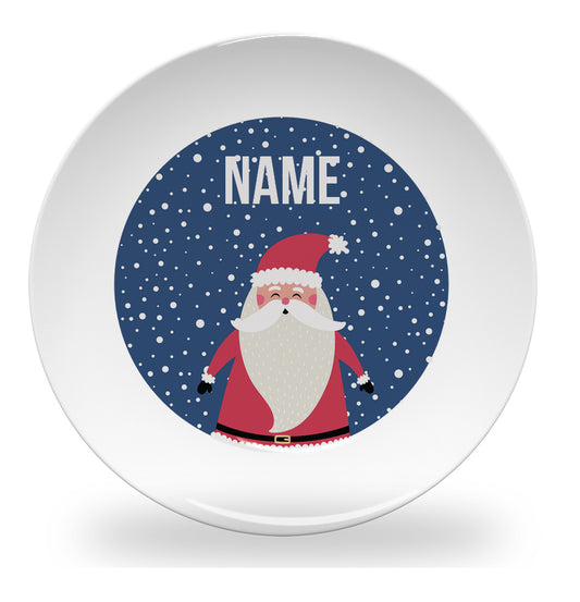 Personalized kids plate – Santa Christmas design with personalised name | myartworkplate.com