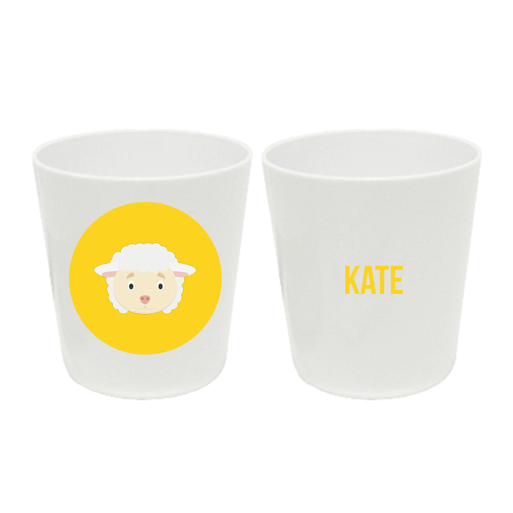Personalized 8oz kids cup – fun animal face – choose your favourite animal | myartworkplate.com – side angle