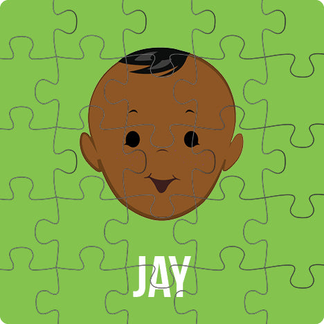 Personalized 25-piece kids jigsaw puzzle – personalised baby face with custom name | myartworkplate.com