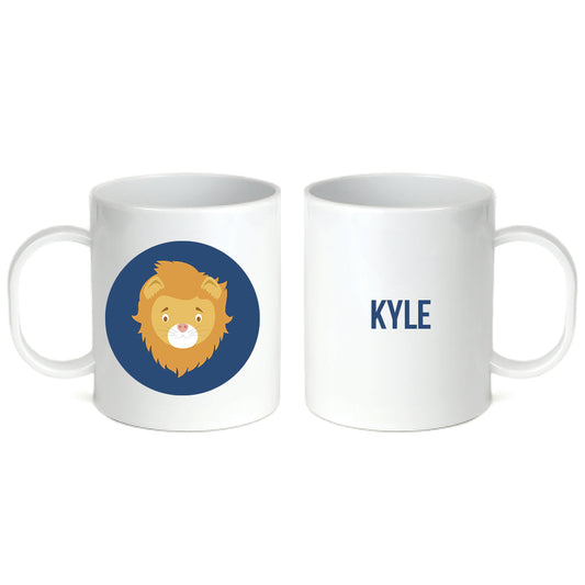 Personalized 11oz kids mug – fun animal face – choose your favourite animal | myartworkplate.com