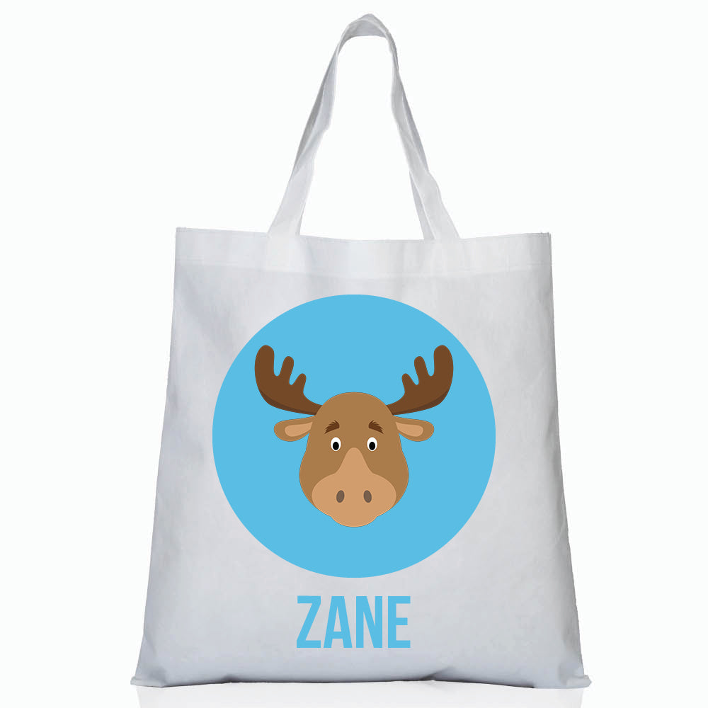Personalized kids tote bag – fun animal face – choose your favourite animal | myartworkplate.com