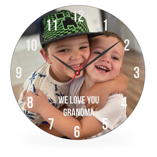 Personalized kids wall clock – custom photo upload design | myartworkplate.com