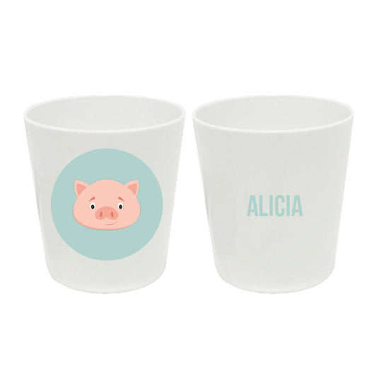 Personalized 8oz kids cup – fun animal face – choose your favourite animal | myartworkplate.com